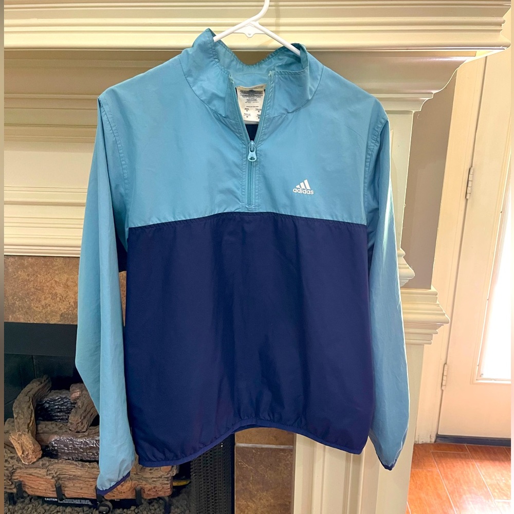Adidas Vintage Windbreaker Pullover Navy / Light Blue Men’s Size Medium